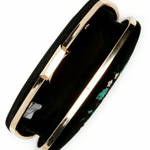 3X HP/ PINK HALEY OVAL VELVET EMBR. FLOWER CLUTCH - Picture 3 of 3